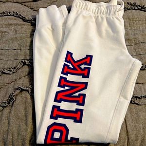 Pink white jogging pant